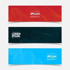 Futuristic banners set. Fluid shapes composition, smoke effect. Eps10 vector illustration.