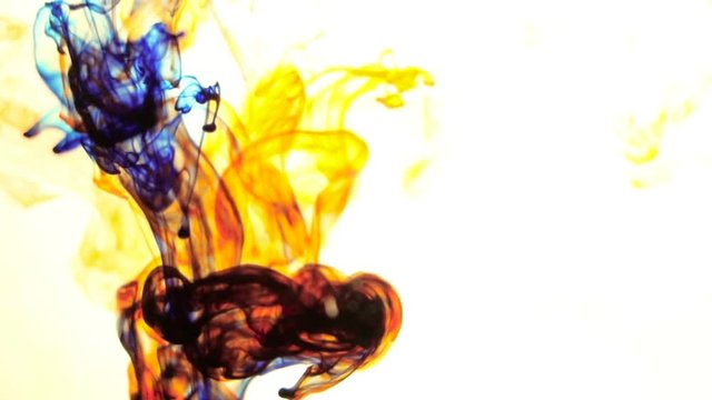 Blue and Gold Ink Drop Background