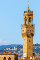Fototapeta na wymiar Tower at the Palazzo Vecchio in Florence, Italy