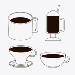 Coffee mug cup shop beverage icon. drink and break time design. Silhouette and flat illustration