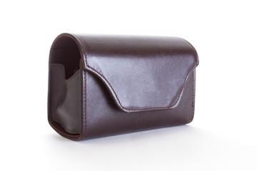 Camera case on white background 