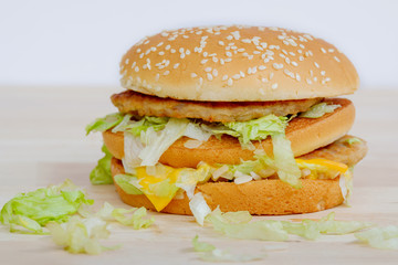 Pork and cheese hamburger.