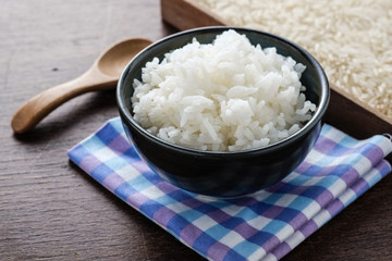 Grain white rice in a bowl