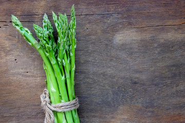 Fresh green asparagus for cooking.