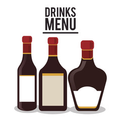 bottle label set alcohol icon. drinks and menu design. Colorfull and isolated illustration