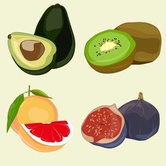 Fruits variations image design set for your advertisement, labels, stickers, postcards,decoration and other design needs.