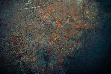 Fototapeta na wymiar Old dirty metal surface for background. Toned