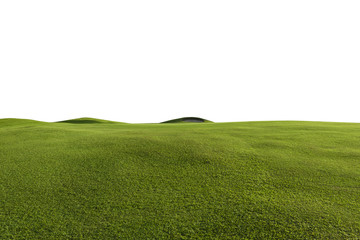 green grass of golf course and white backgrounds