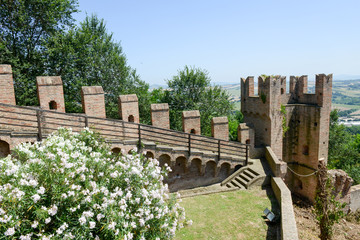 Fototapeta na wymiar View of Gradara castle on Marche