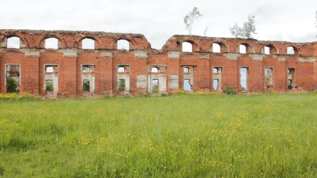 Majestic Ruins of stables and headquarters of hussars of 19th century 2
