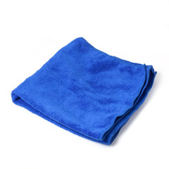 Blue Microfiber Cloth Isolated on White Background