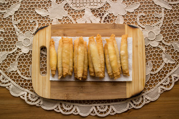 Sigara Boregi / Turkish Cigar Shaped Rolls .