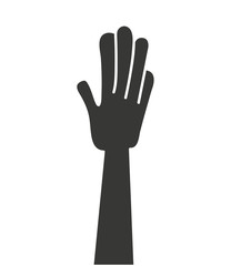 hand human silhouette isolated icon