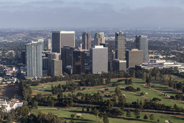 Fototapeta na wymiar Afternoon Aerial View of Century City in Los Angeles California