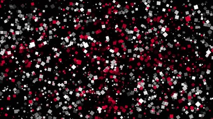 spirited celebratory fireworks from flat confetti particles with main national colors revealing the flag of Georgia