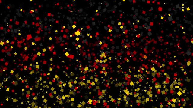 spirited celebratory fireworks from flat confetti particles with main national colors revealing the flag of Germany
