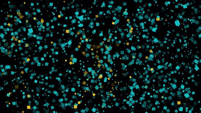 spirited celebratory fireworks from flat confetti particles with main national colors revealing the flag of Kazakhstan
