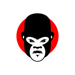 Obraz na płótnie Canvas Gorilla mascot. Head of wild animal. Aggressive monkey. Logo for