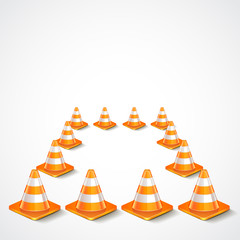 Square from traffic cones vector
