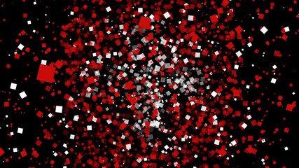 spirited celebratory fireworks from flat confetti particles with main national colors revealing the flag of 