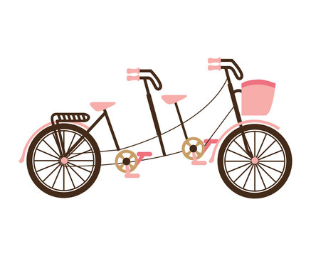 bicycle tandem love isolated icon