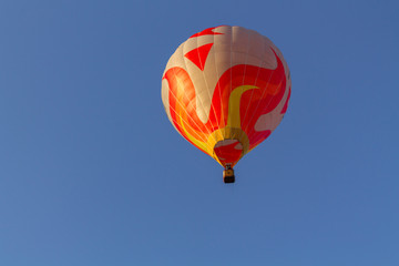Colorful hot air balloon early in the morning