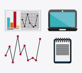 document infographic laptop icon. Company rosource design. colorful and flat illustration