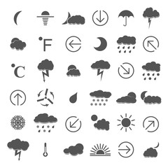 Weather icons, vector illustration.