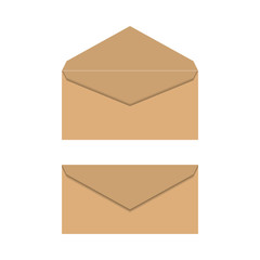 Yellow paper envelopes, vector illustration.