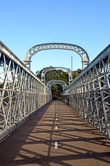 Walkway over an arched bridge that spans the Woronora River, Sutherland Shire, New South Wales, Australia