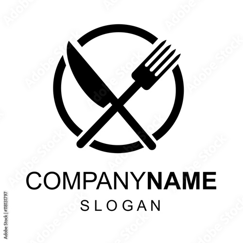 "Restaurant Logo (Company Name), black" Stock image and royalty-free