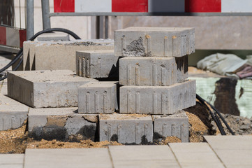 Fototapeta na wymiar Stones on a construction