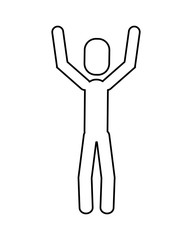flat design man pictogram dancing icon vector illustration