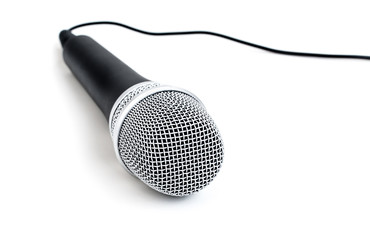 Microphone on white background