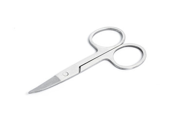 Nail scissors on white background