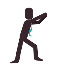 flat design businessman reaching pictogram icon vector illustration