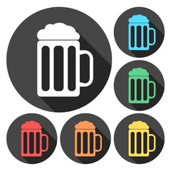 Beer glasses silhouette set