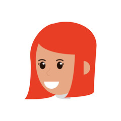 flat design face of woman icon vector illustration