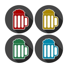 Beer glasses silhouette set