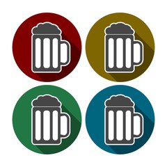 Beer glasses silhouette set