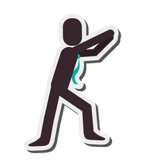 flat design businessman reaching pictogram icon vector illustration