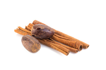 Nutmeg isolated on white background