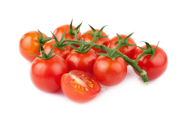 Fresh tomatoes isolated on white