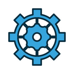 flat design single gear icon vector illustration