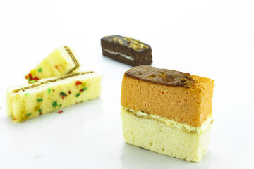 Orange cake on white background