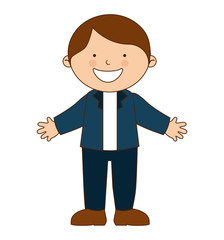 happy boy student uniform isolated
