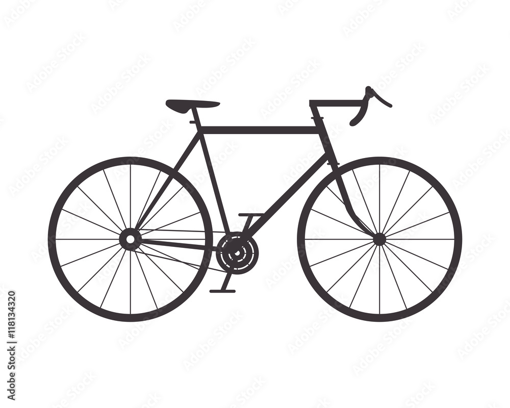 Wall mural flat design single bike icon vector illustration