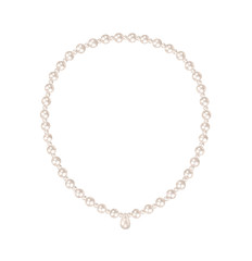 Pearl necklace on white - easy to select