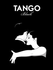 Young couple dancing tango. Comic style. - obrazy, fototapety, plakaty