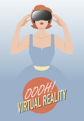 Woman wearing Virtual Reality Glasses
